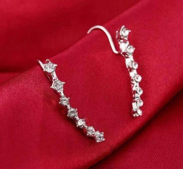 1 Pc’s 7 Crystals Ear Cuffs Vines Climbers Wrap Pierced Pins Hook Earrings