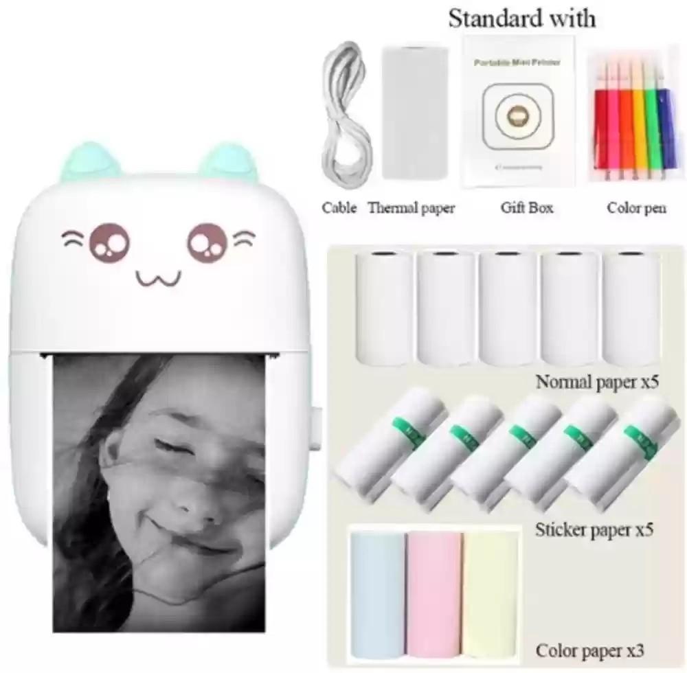 Mini Printer with Bluetooth Connectivity - 1 Pc Portable & Cute Aesthetic