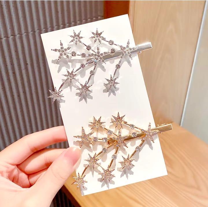 Modern Design Gold Plated Artificial Stones Hair Pin