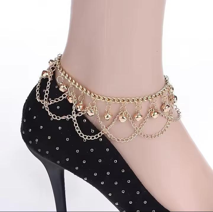 1 Pc Bell Gold Plated Anklet