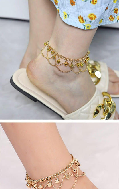 1 Pc Bell Gold Plated Anklet