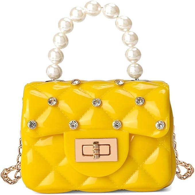 Charming Yellow Textured Plastic Purse for Girls - 1 Pc